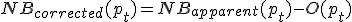 NB_{corrected}(p_t) = NB_{apparent}(p_t) - O(p_t)