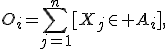 O_i=\sum_{j=1}^{n}[X_j\in A_i],