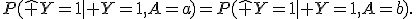 P(\hat Y=1\mid Y=1,A=a)=P(\hat Y=1\mid Y=1,A=b).