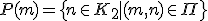 P(m) = \{n \in K_2 \mid (m, n) \in \Pi\}