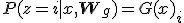 P(z = i \mid x, \mathbf{W}_g) = G(x)_i