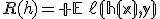 R(h)=\mathbb E\,\ell(h(x),y)