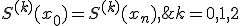 S^{(k)}(x_0)=S^{(k)}(x_n),\;k=0,1,2