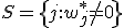 S = \{j: w_j^* \neq 0\}