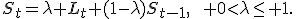 
S_t=
\lambda L_t+
(1-\lambda)S_{t-1},
\qquad 0<\lambda\leq 1.
