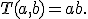 T(a,b)=ab.
