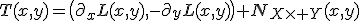 T(x,y)=\bigl(\partial_xL(x,y),-\partial_yL(x,y)\bigr)+N_{X\times Y}(x,y)