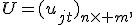 
U=(u_{jt})_{n\times m},
