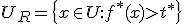 U_R = \{x \in U: f^*(x) > t^*\}