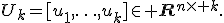 U_k=[u_1,\ldots,u_k]\in{\bf R}^{n\times k}.