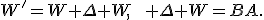 W'=W+\Delta W,\qquad \Delta W=BA.