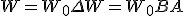 W = W_0 + \Delta W = W_0 + BA