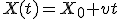 X(t)=X_0+vt
