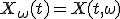 X_\omega(t) = X(t, \omega)