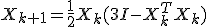X_{k+1}=\frac{1}{2}X_k(3I-X_k^TX_k)