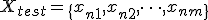 X_{test} = \{x_{n+1}, x_{n+2}, \dots, x_{n+m}\}