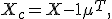 X_c=X-\mathbf{1}\mu^T,