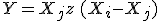 Y = X_j + z\,(X_i - X_j)