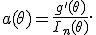 a(\theta)=\frac{g'(\theta)}{I_n(\theta)}.
