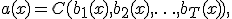 a(x)=C(b_1(x),b_2(x),\ldots,b_T(x)),