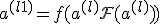 a^{(l+1)} = f(a^{(l)} + \mathcal{F}(a^{(l)}))
