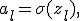 a_l = \sigma(z_l),