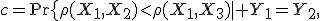 c=\Pr\{\rho(X_1,X_2)<\rho(X_1,X_3)\mid Y_1=Y_2,\;Y_1\ne Y_3\}.