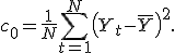 c_0 = \frac{1}{N}\sum_{t=1}^{N} \left(Y_t - \bar{Y}\right)^2.