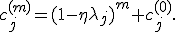 c_j^{(m)}=(1-\eta\lambda_j)^m c_j^{(0)}.