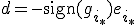 d=-\operatorname{sign}(g_{i_*})e_{i_*}