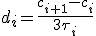 d_i=\frac{c_{i+1}-c_i}{3\tau_i}