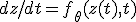 dz/dt = f_\theta(z(t), t)