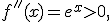 
f''(x)=e^x>0,
