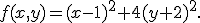 f(x,y)=(x-1)^2+4(y+2)^2.