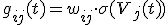 g_{ij}(t) = w_{ij} \cdot \sigma(V_j(t))