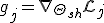 g_j = \nabla_{\Theta_{sh}} \mathcal{L}_j