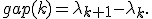 gap(k)=\lambda_{k+1}-\lambda_k.