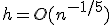 h = O(n^{-1/5})