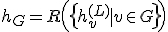 h_G = R \left( \{ h_v^{(L)} \mid v \in G \} \right)