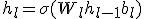 h_l = \sigma(W_l h_{l-1} + b_l)