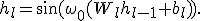 h_l=\sin(\omega_0(W_lh_{l-1}+b_l)).