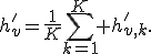 h_v'=\frac{1}{K}\sum_{k=1}^K h_{v,k}'.