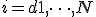 i = d+1, \dots, N