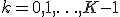k = 0, 1, \ldots, K-1
