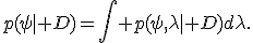 p(\psi\mid D)=\int p(\psi,\lambda\mid D)d\lambda.