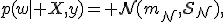 p(w\mid X,y)=\mathcal N(m_N,S_N),