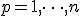p = 1, \dots, n