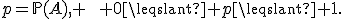 
p=\mathbb{P}(A), \qquad 0\leqslant p\leqslant 1.
