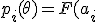 p_i(\theta)=F(a_i;\theta)-F(a_{i-1};\theta).