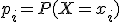 p_i = P(X = x_i)